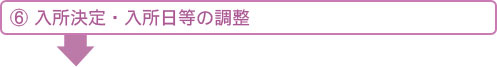 6. 入所決定・入所日等の調整